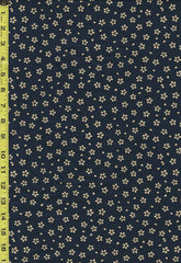 Japanese - Sevenberry Kasuri Collection - Small Floating Tan Cherry Blossoms - SB-88220D5-4 - Very Dark Navy-Indigo - Last 1 3/4 yards - ON SALE - SAVE 30%