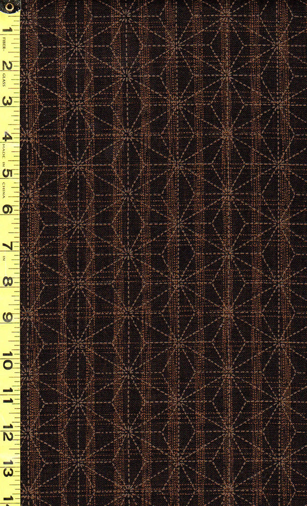 SALE - Japanese - Sevenberry Nara Homespun - Asanoha on Stripes - SB-88500D2-5 - Espresso - SAVE 30% - Last 2 1/2 yards