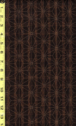 SALE - Japanese - Sevenberry Nara Homespun - Asanoha on Stripes - SB-88500D2-5 - Espresso - SAVE 30% - Last 2 1/2 yards