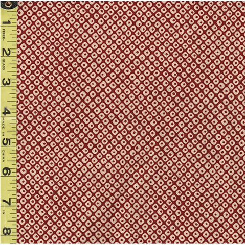 Japanese - Sevenberry Kasuri Collection - Kanoko - Faux-Shibori Dot Motif - SB-88220D6-1 - Dark Brick Red & Tan