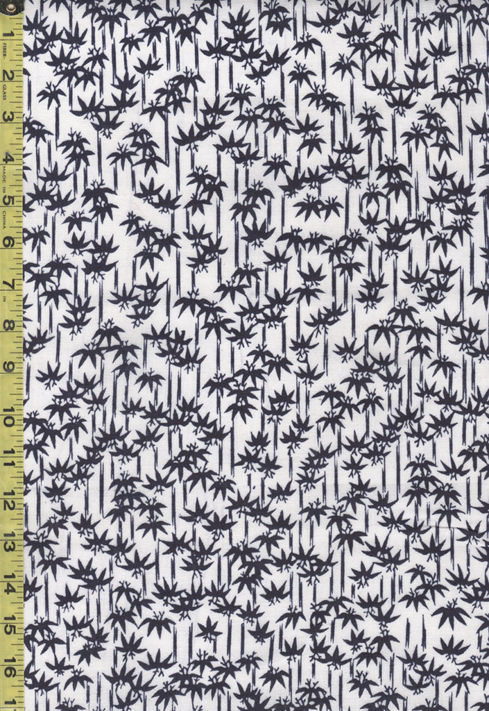 Yukata Fabric - 142 - Small Bamboo Leaves - White - Last 2 1/2 Yards