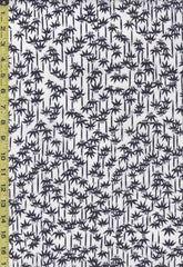 Yukata Fabric - 142 - Small Bamboo Leaves - White - Last 2 1/2 Yards