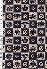 *Japanese - Hanamomen - Patchwork (2" squares) with Japanese Motifs - Indigo - 1/2 yard pieces