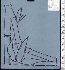 Sashiko Stencil - FC33 - Bamboo Corner - 9" x 10 1/2" - ON SALE - 40% OFF