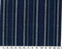 1018 - Vintage Woven Stripe - Japanese Tsumugi cotton fabric - Light Blue - Dark Navy - By the Half Yard