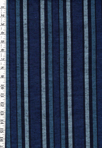 1018 - Vintage Woven Stripe - Japanese Tsumugi cotton fabric - Light Blue - Dark Navy - By the Half Yard
