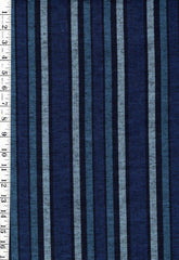 1018 - Vintage Woven Stripe - Japanese Tsumugi cotton fabric - Light Blue - Dark Navy - By the Half Yard