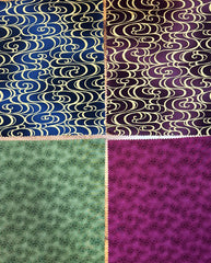 Kona Bay - Cherry Blossoms, Small Tonal Floral & Gold Metallic Swirls - 8 pieces - 10" x 12"