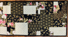 *Quilt - Table Runner - Asian Cranes, Peonies & Cherry Blossoms