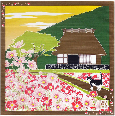 Furoshiki - Japanese Wrapping Cloth - Traveling Tama Cat