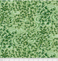 *Asian - TSURU Ginkgo, Maple Leaves & River Swirls - TSUR-5260-G - Green