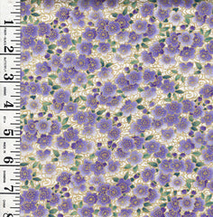 *Asian - TSURU Small Cherry Blossoms & River Swirls - TSUR-5261-C - Lavender Purple