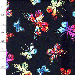 *Novelty - Timeless Treasures - Brightly Colored Butterflies - 1866-4250 - Black - By the Half Yard