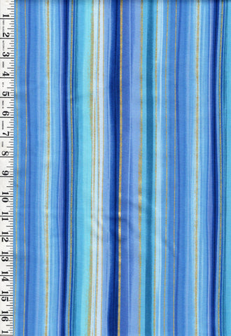 *Blender - Escapade Watercolor Stripe - CM3801 - Blue - By the Half Yard