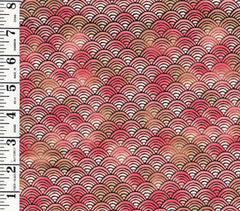 *Asian - Small Japanese Seigaiha (Wave) - CD7225 - Pink - ON SALE - SAVE 30% - By the Yard