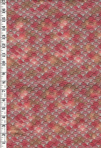 *Asian - Small Japanese Seigaiha (Wave) - CD7225 - Pink - ON SALE - SAVE 30% - By the Yard
