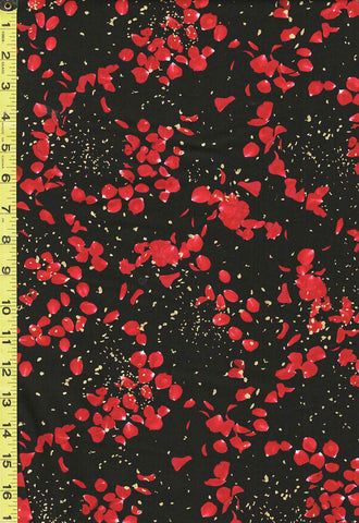 *Floral - Timeless Treasures - Gilded Rose Petals - CM1254 - Black - ON SALE - SAVE 20% - By the Yard