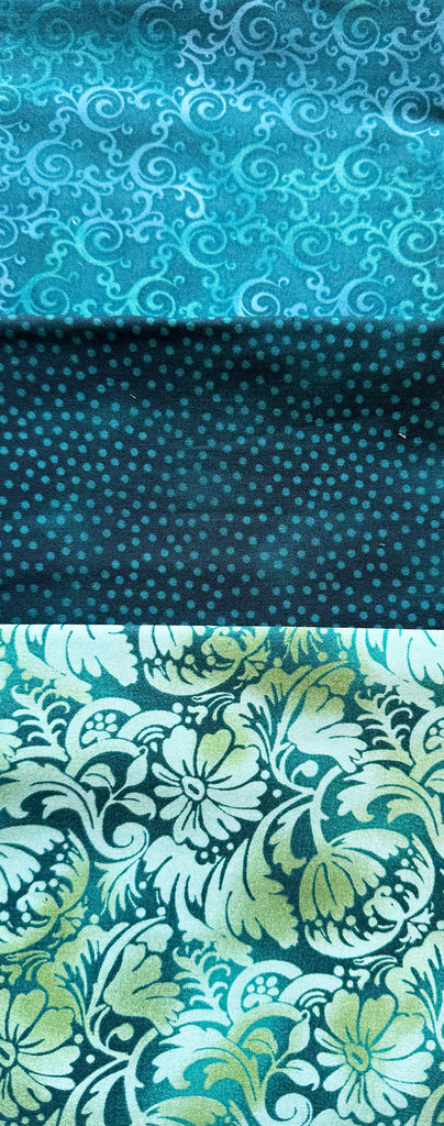 Asian - Kona Bay - Tonal Bundle - 3 pieces - 1/3 yard each - TEALS - 1 Only