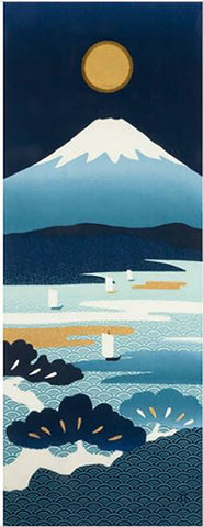 Tenugui - Japanese Scarf or Towel - Mt. Fuji in the Moonlight