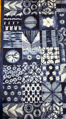 Japanese - Shibori Style Blocks - Tochi by Debbie Maddy - Indigo - By the Yard