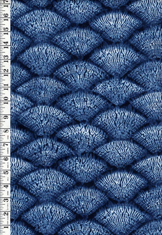 Japanese - Shibori Style Fans - Tochi by Debbie Maddy - 48061-13 - Indigo - By the Half Yard