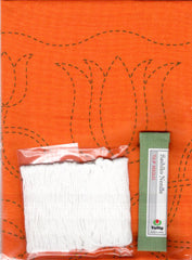 Sashiko World - The Netherlands - Sampler Kit with Needle & Thread - Twelve Tulips - Orange