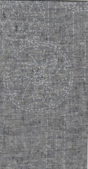 Sashiko Pre-printed Small Panel - QH Textiles - HFNP24BK-03B - Yarn Dyed Nep Fabric - WINDCHIMES - GRAY