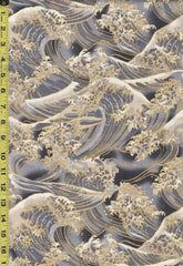 *Japanese - Hokkoh Great Waves - Dobby Weave - 1024-1110-2A - Light Gray