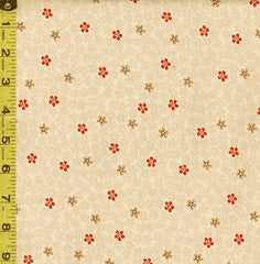*Japanese - Yamaoka Small Floating Red & Tan Cherry Blossoms - Y-794-3A - Beige
