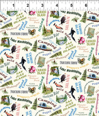 SHOP HOP 2024 - Small Pacific Northwest Animals and Words - Last 2 1/8 Yards