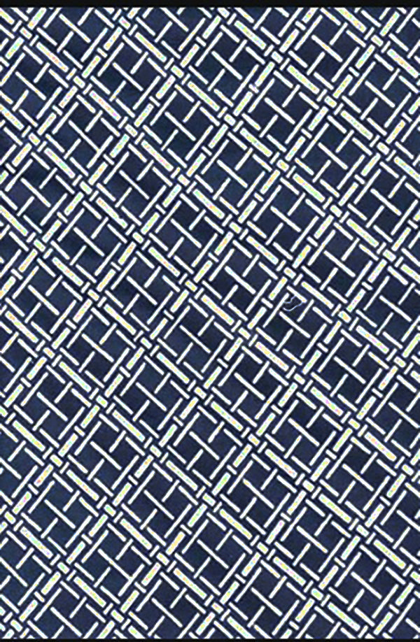 Yukata Fabric - 005 - Diagonal Basketweave Squares - Medium to Darker Blue- Navy - Not Indigo - Last 1 1/3 Yards