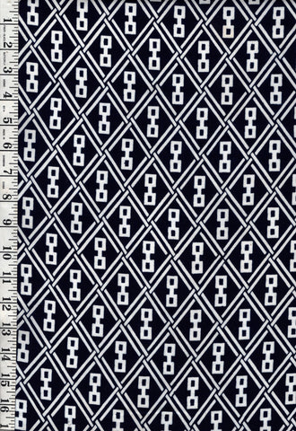 Yukata Fabric - 1003 - Diagonal Grid with Square Locks - Traditional 14