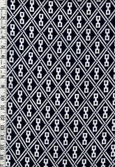 Yukata Fabric - 1003 - Diagonal Grid with Square Locks - Traditional 14" wide - Dark Indigo/ Black