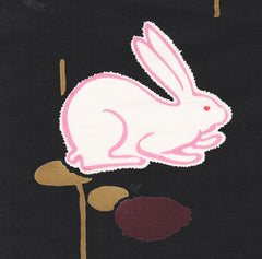 Yukata Fabric - 936 - Chic Bunnies - Black