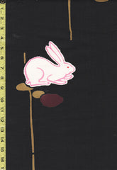 Yukata Fabric - 936 - Chic Bunnies - Black