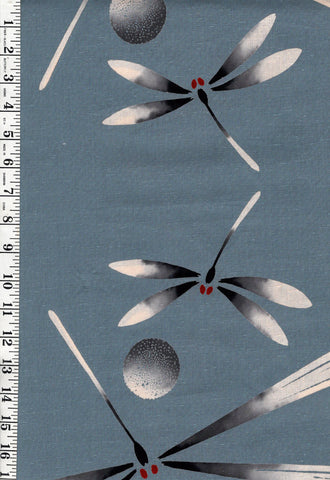 Yukata Fabric - 1001 - Dragonflies & Floating Orbs - Traditional 14