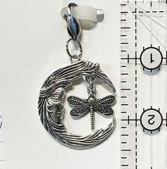 Notions - Zipper Pull - Crescent Face & Dragonfly
