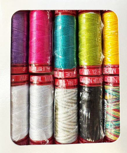 SALE - Thread Assortment - Aurifil 12wt Cotton Thread - Norma Rose - 10 small spools - 54 yards each - Save 20%