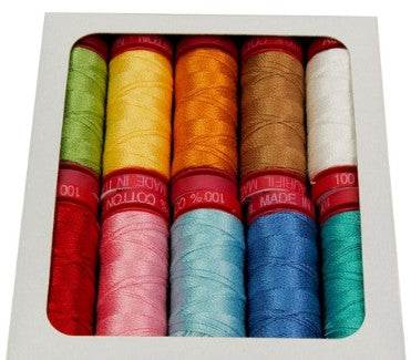 SALE - Thread Assortment - Aurifil 12wt Cotton Thread by Lori Holt - 12 small spools - 54 yards each  - Save 20%
