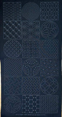 Sashiko Pre-printed Panel - Crests & Japanese Motif Blocks - Z-106-A - Black
