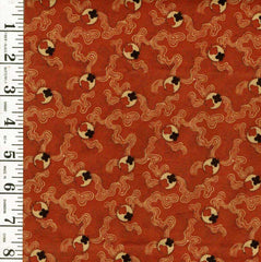 *Japanese - Small Buttons and River Swirls - Copper Last 1/2 yard