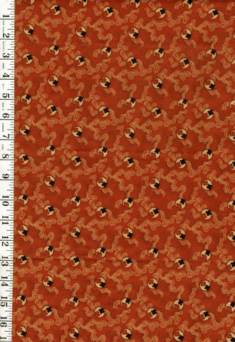 *Japanese - Small Buttons and River Swirls - Copper Last 1/2 yard