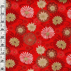 *Asian - Year of the Dragon - Colorful Stylized Mums - LEIA866-2 - RED