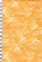 Asian - Kona Bay - Tonal Flying Cranes - Tsuru 01 - Warm Butter - Last 1 1/8 yard