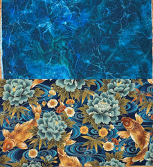 Asian - Kona Bay - Koi, Peonies & River Swirls (1/3 yard) & Northcott Rockery (1/2 yard) - ONE ONLY