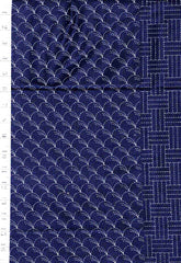 Sashiko Fabric - Pre-printed Sashiko Fabric - 4 Traditional Designs - Dark Navy-Indigo - Piece 2