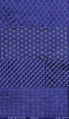 Sashiko Fabric - Pre-printed Sashiko Fabric - 4 Traditional Designs - Dark Navy-Indigo - Piece 2