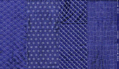 Sashiko Fabric - Pre-printed Sashiko Fabric - 4 Traditional Designs - Dark Navy-Indigo - Piece 2