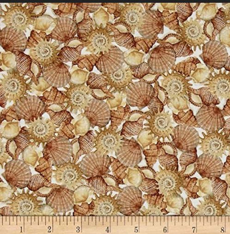 *Tropical - Sea Treasures - Seashells - 24476-E - Cream - ON SALE - 30% OFF - By the Yard