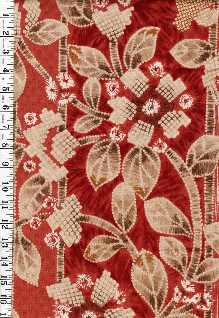 *Japanese - Kyoto Classic - Shibori Look Floral - Copper & Tan - By the Half Yard
